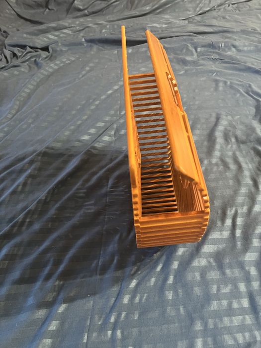 Чанта в оранжав цвят за хлаж и разходка от дървен материал