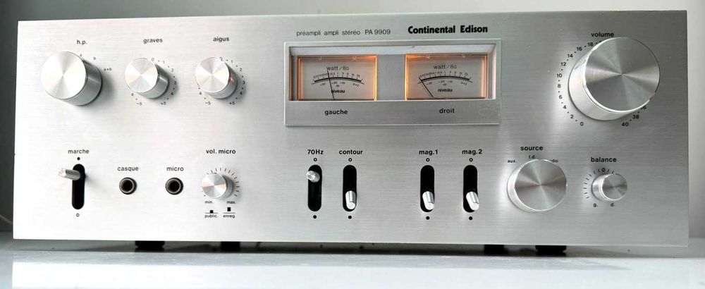 Continental Edison PA 9909 Amplificator Vintage Statie cu VU-metre ACE