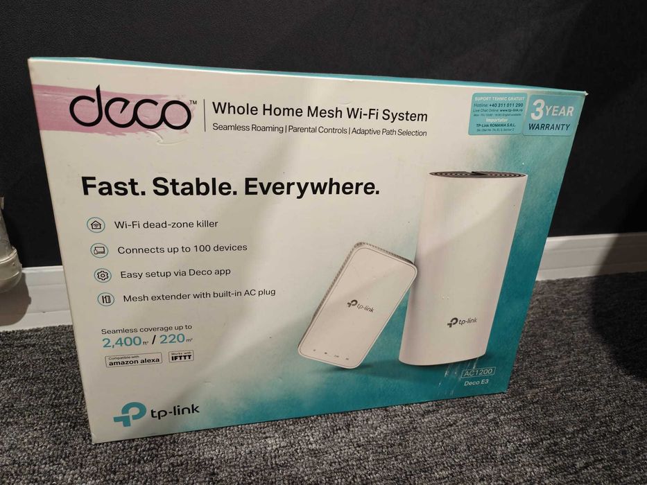 Sistem Mesh Wi-Fi TP-Link Deco E3 AC1200 – Nou, Sigilat