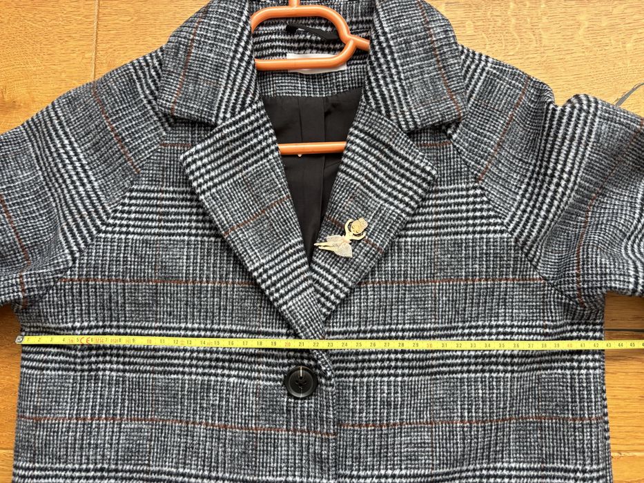 Palton cu amestec de lana Mango 134