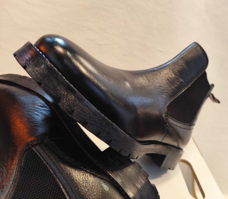 Ghete chelsea 44 premium Daniel Hechter piele naturala moale negru