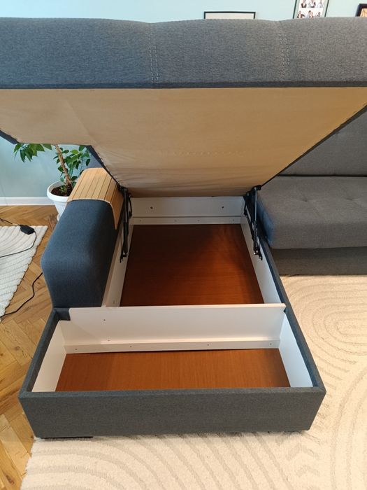 Разтегателен ъглов диван, с ракла. Модел Бернарда