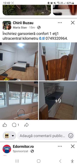 Garsonieră  de închiriat
