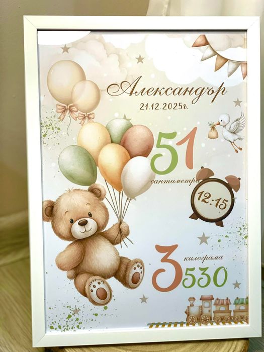 Персонализирана бебешка визитка