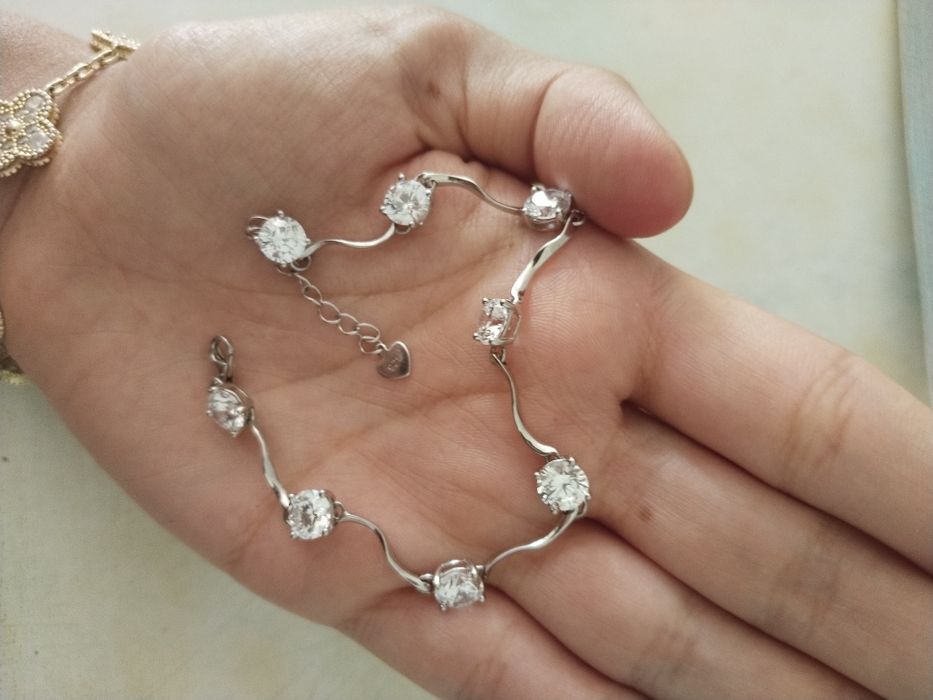 Серебряный браслет 925 пробы (SL 925), с фианитами.