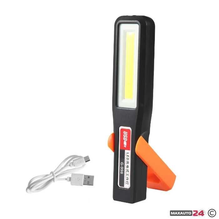 Работна LED Лампа G-998/191 с Акумулаторна Батерия – 3 Режима на Светене, USB Зареждане и Въртяща се Глава за Кола, Дом, Гараж, Къмпинг и Риболов