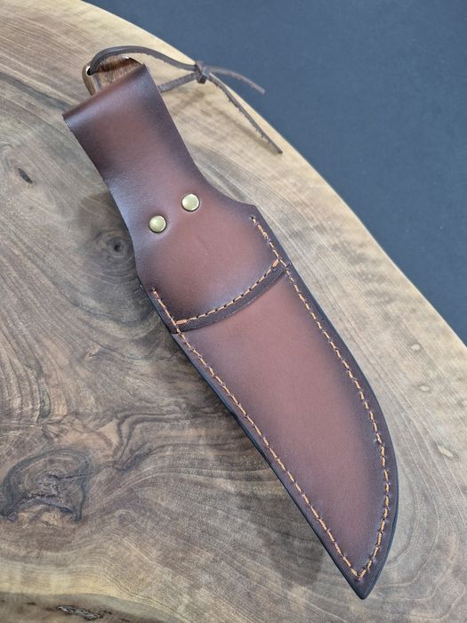 Ръчно изработен ловен нож с кожена кания,LN434