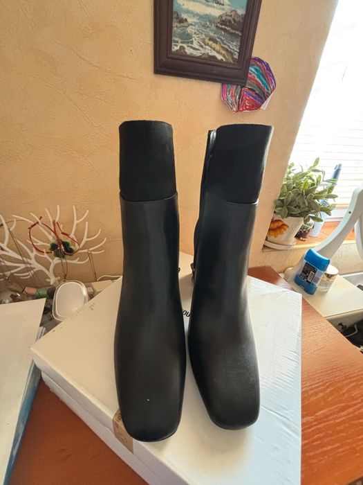 Боти About you, 40 номер кожа и велур