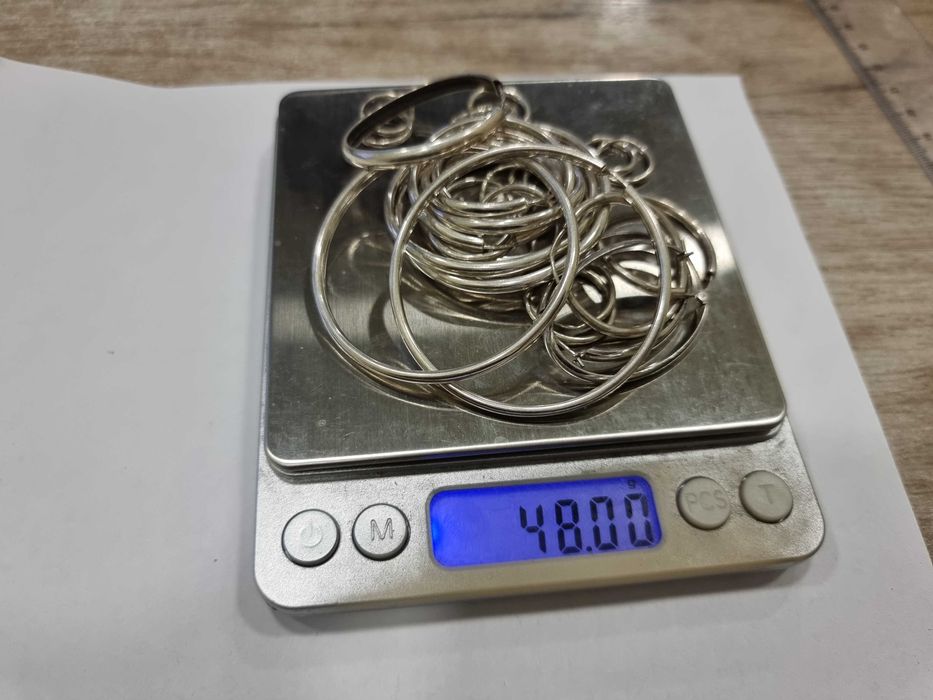 Сребърни обеци, хълки различни размери