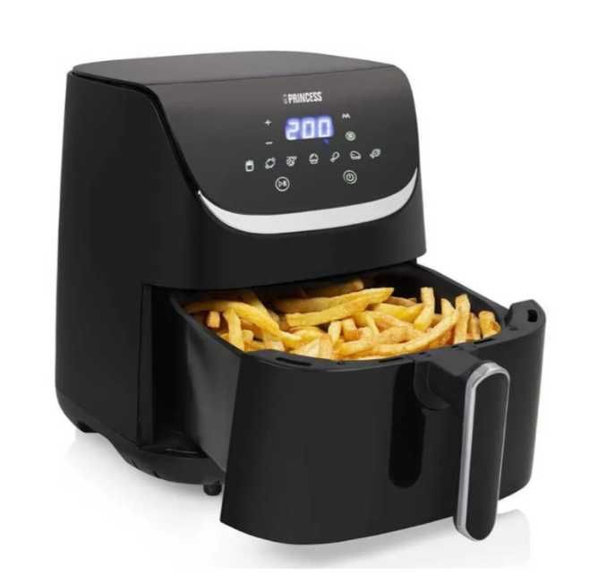 Friteuza cu aer cald Princess 183034, capacitate 5.5L, afisaj si control digital, gatire fara ulei, putere 1600 W, 7 programe,