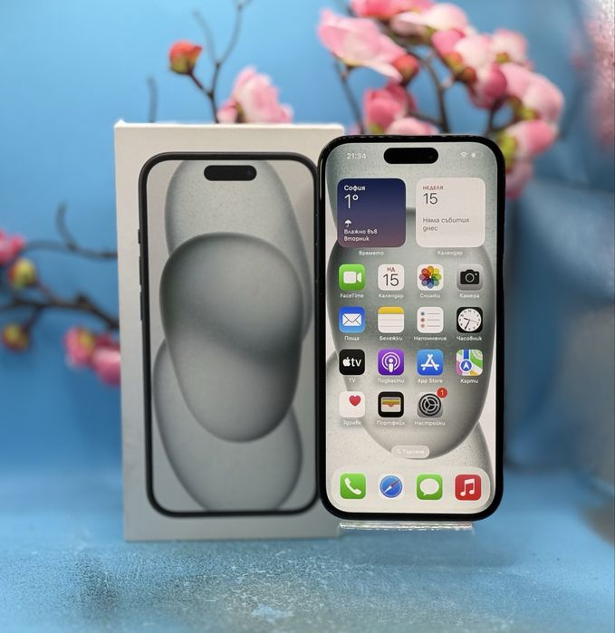 ПЕРФЕКТЕН! Apple iPhone 15, 128GB, 5G, Black