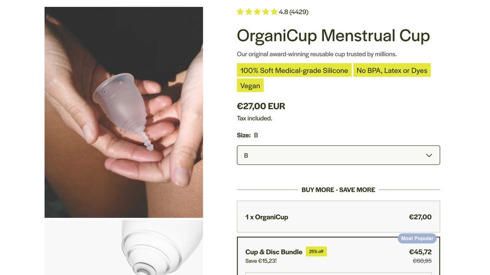 Organicup, гигиеническая чаша (L)