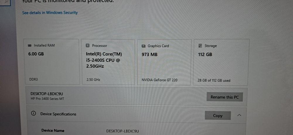 PC Desktop HP Pro i5 | GT 220 1 GB | SSD