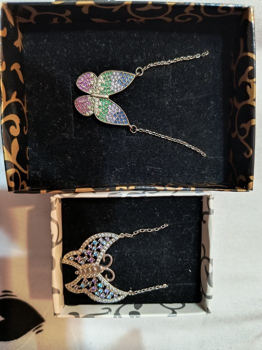 Сребърни колиета "пеперуда"