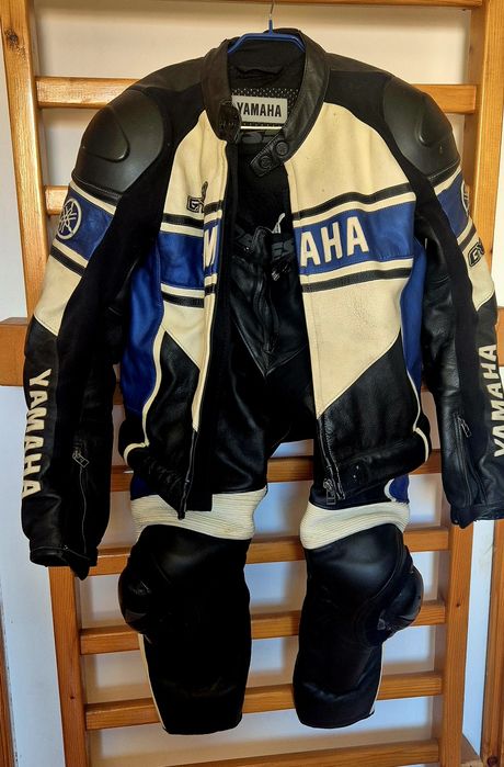 Combinezon moto Yamaha GYTR original, piele, 2 piese, mărimea 52