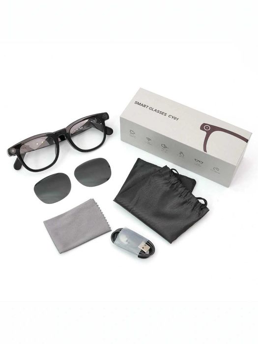 Умные очки Smart Glasses CY01 с Bluetooth, съемными линзами и камерой