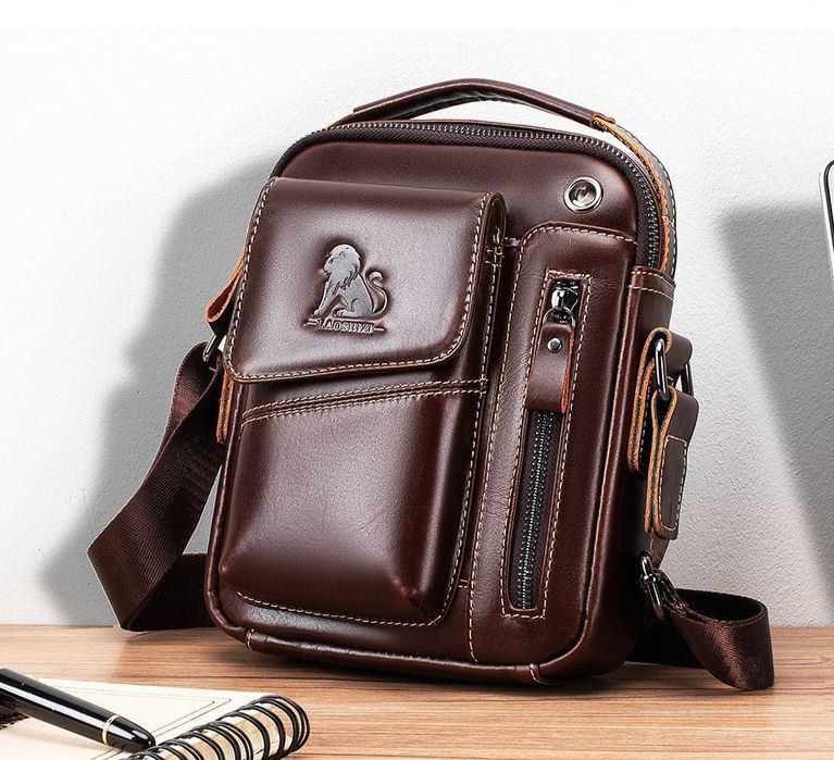 Мужская сумка из 100% натуральной кожи бычьей мужской барсетка