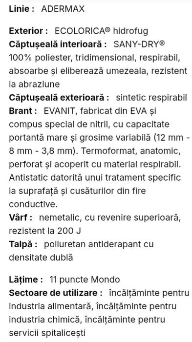 Incalțăminte de protectie COFRA