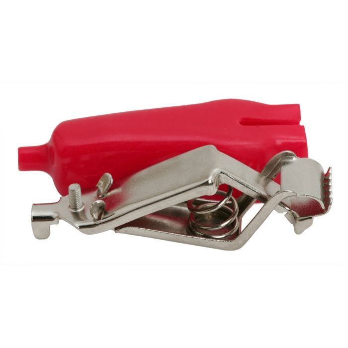 Clema contacte electrice tip cleste crocodil, extra mare, 30A, culoare rosu, set 10 buc.