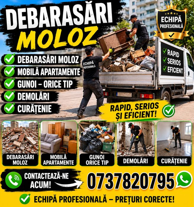 Debarasari apartamente moloz gunoi