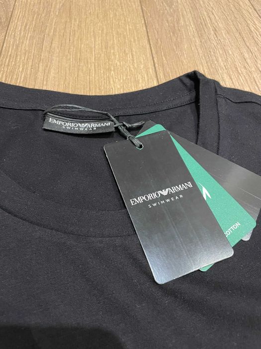 EMPORIO ARMANI, Оригинална черна тениска , размери: S,M,L,XL и XXL
