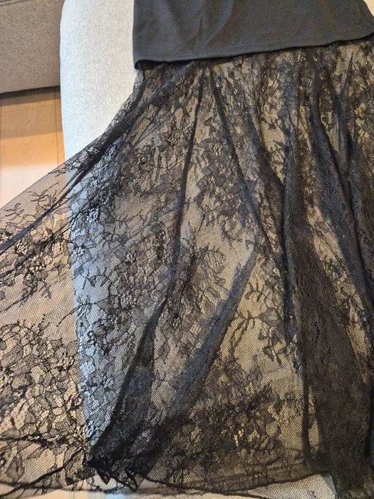 дантела  пола черна