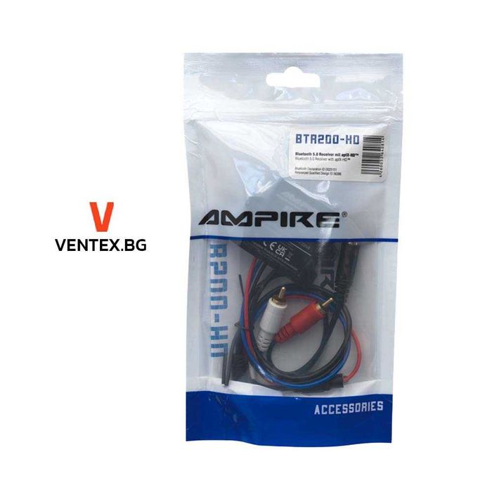 AMPIRE BTR200-HD Bluetooth приемник за кола към AUX (3.5mm) aptX HD