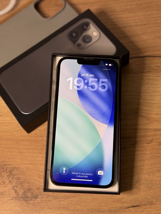 iPhone 13 Pro Graphite ca nou 92% full box + 2 huse / folie / cablu
