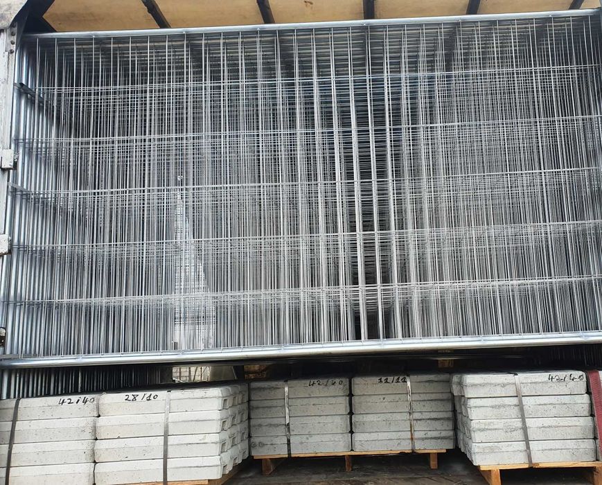Gard imprejmuire santier, panou gard mobil zincat 350 cm x 200 cm