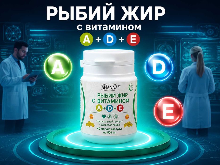 Рыбий жир с витамином A+D+E  500 мг 40 капсул
