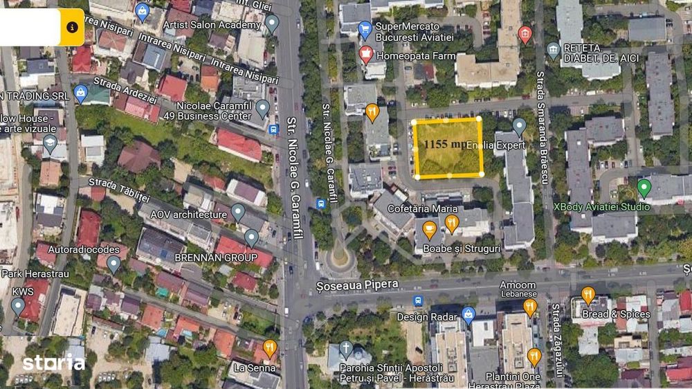 Teren Aviatiei | Caramfil | Super Pozitie | 1155 mp | Metrou la 550m |