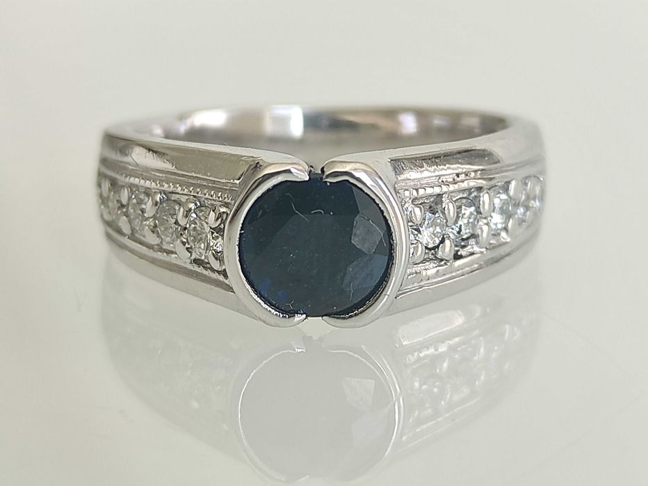 Inel 14k 7,18gr Finelli safir si diamante naturale