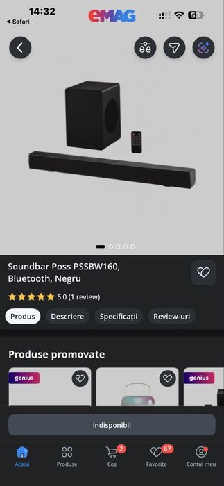 VÂND URGENT Televizor Selecline + Soundbat Poss