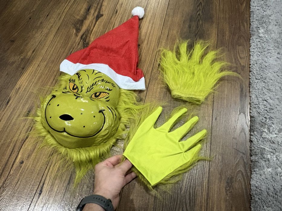 Карнавална маска и ръкавици на Гринч - The Grinch