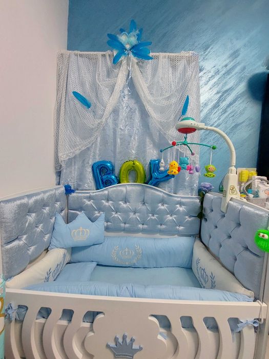 Бебшко светло синьо легло