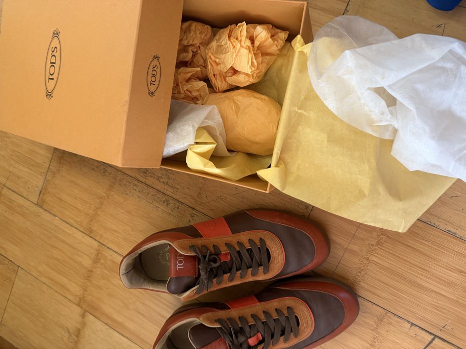 Tod’s оригинал кожанные кеды, 45 размер