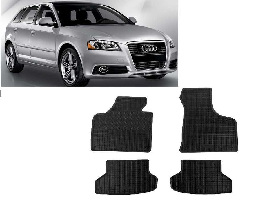 Гумени стелки Rigum съвместими с Audi A3 Sportback 2004-2012, 4 части