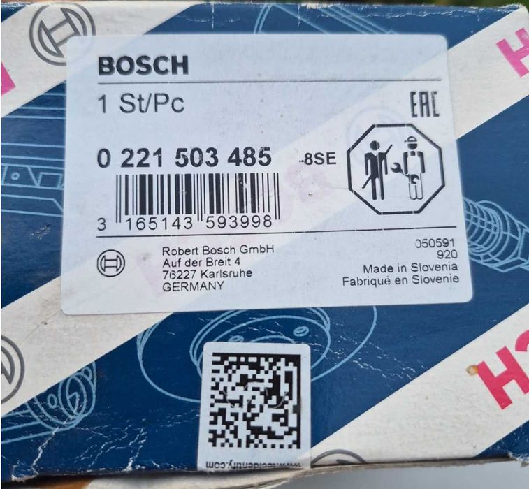 Bobină inducție BOSCH originală cod 0221503485 - NOUĂ - Ford Fiesta, Focus, C-Max, Mondeo, Fusion, etc.
