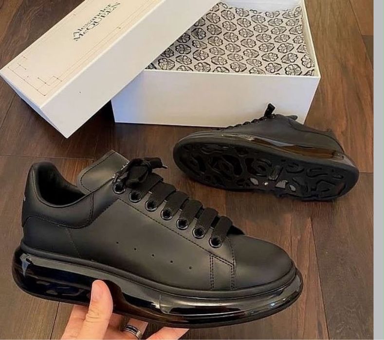 Adidasi Alexander MCQUEEN premium black full negri din piele naturala cu talpa silicon
