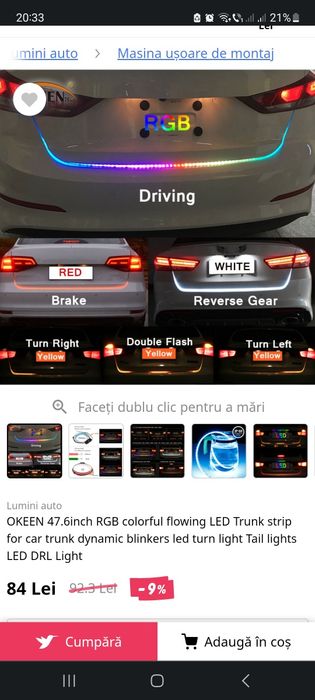Banda led pentru portbagaj