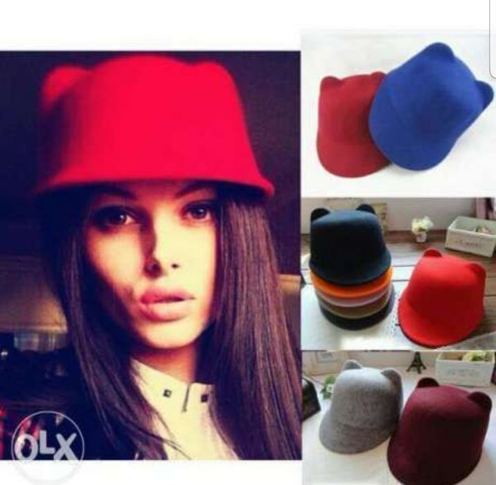 дамска шапка луксозна и стилна с козирка и дяволски ушички модел ZARA