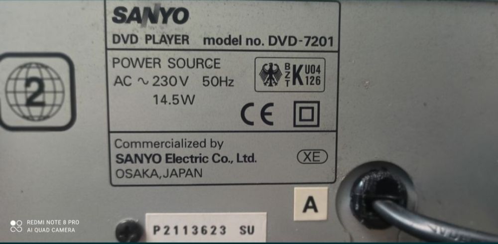 DVD PLAYER SANYO / Telecomanda Originala Remote Control