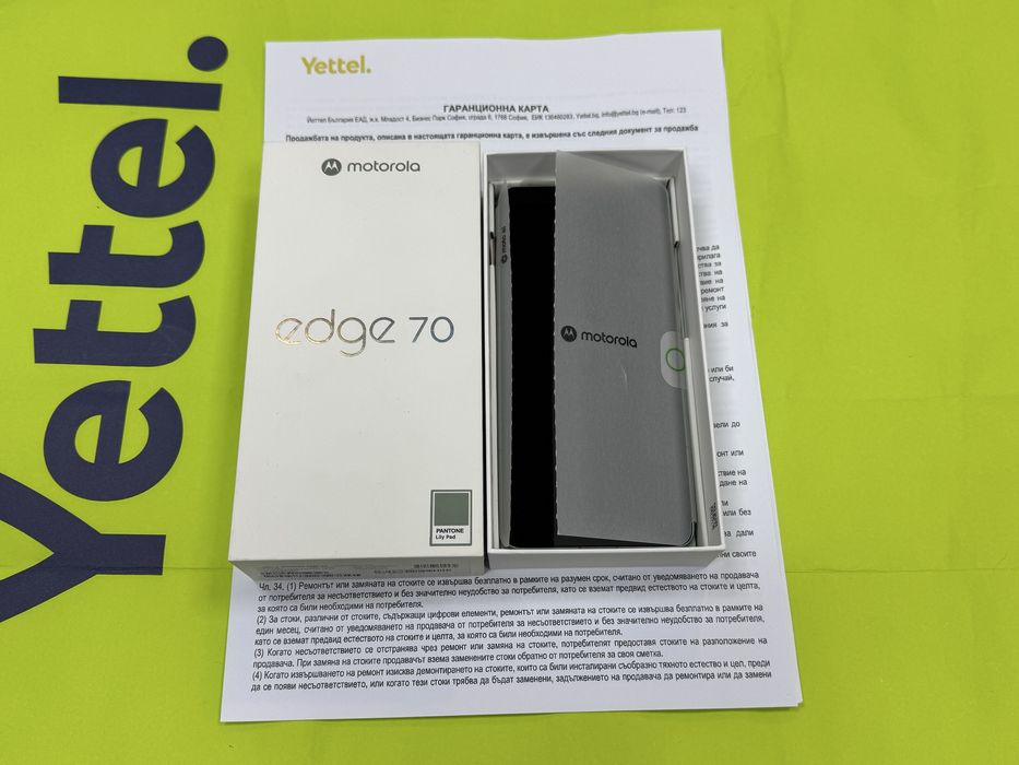 ***КАТО НОВ 512GB Motorola Edge 70 Yettel Гаранция до 2029 г.Lilly pad
