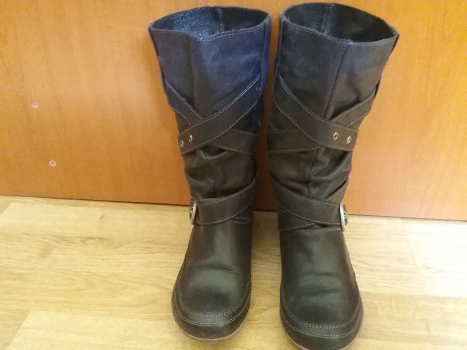 Cizme din piele gri inchis, noi, marimea 37
