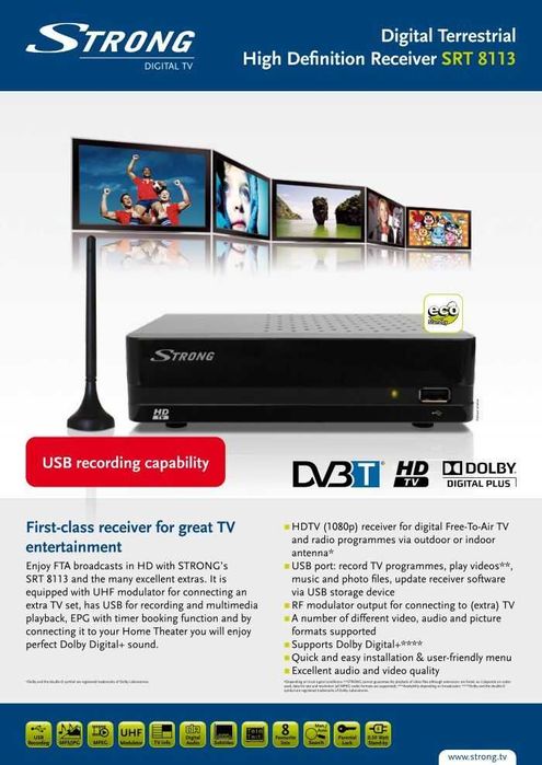 HD Цифpoв ефирен пpиeмниĸ Ѕtrоng ЅRТ 8113