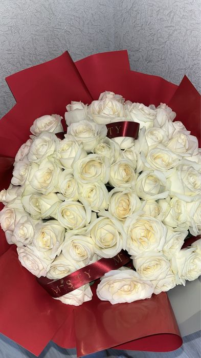 Букет 51роз белые