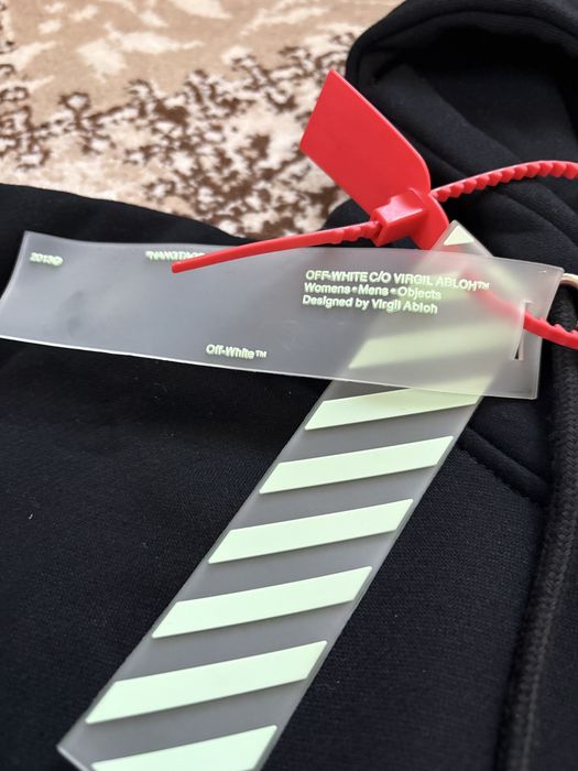 Off-White Hoodie Black White Stripes – L – Nou cu etichetă