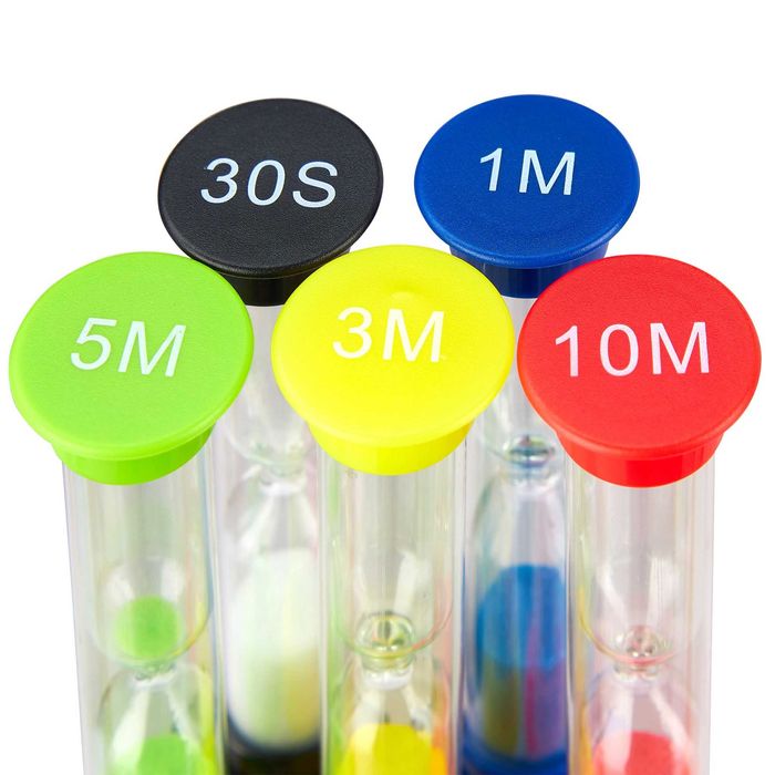 Set de 5 clepsidre pentru copii, 30 s 1 min 3 min 5 min 10 min