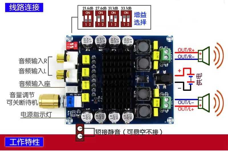 Плата цифрового стерео усилителя TDA7498 2x 100 Вт