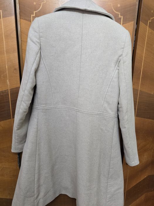 Palton lana, bej, marimea S, Raspberry